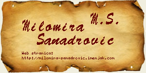 Milomira Sanadrović vizit kartica